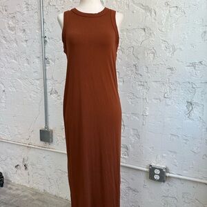 Banana Republic Sleeveless Maxi Dress in Rust Brown size SMALL